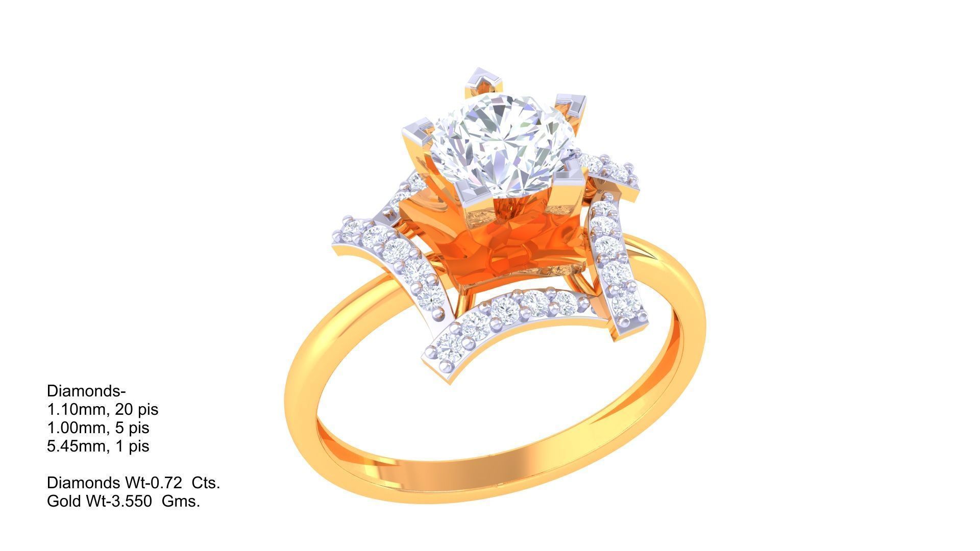 Solitaire Ring - 18 3D print model_1