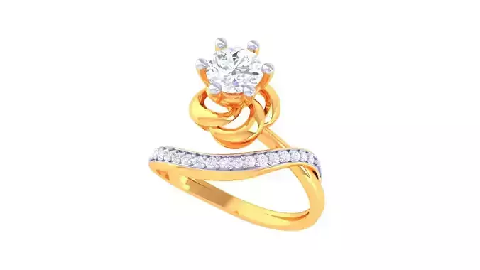 Solitaire Ring - 13 3D print model