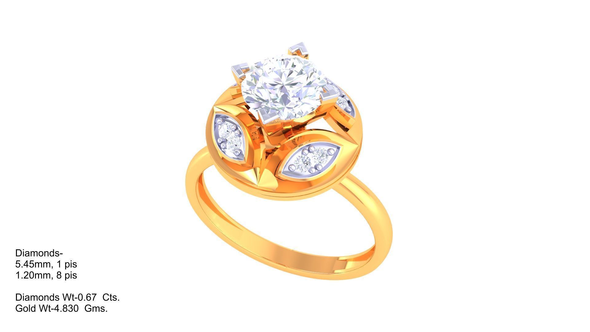 Solitaire Ring - 11 3D print model_1