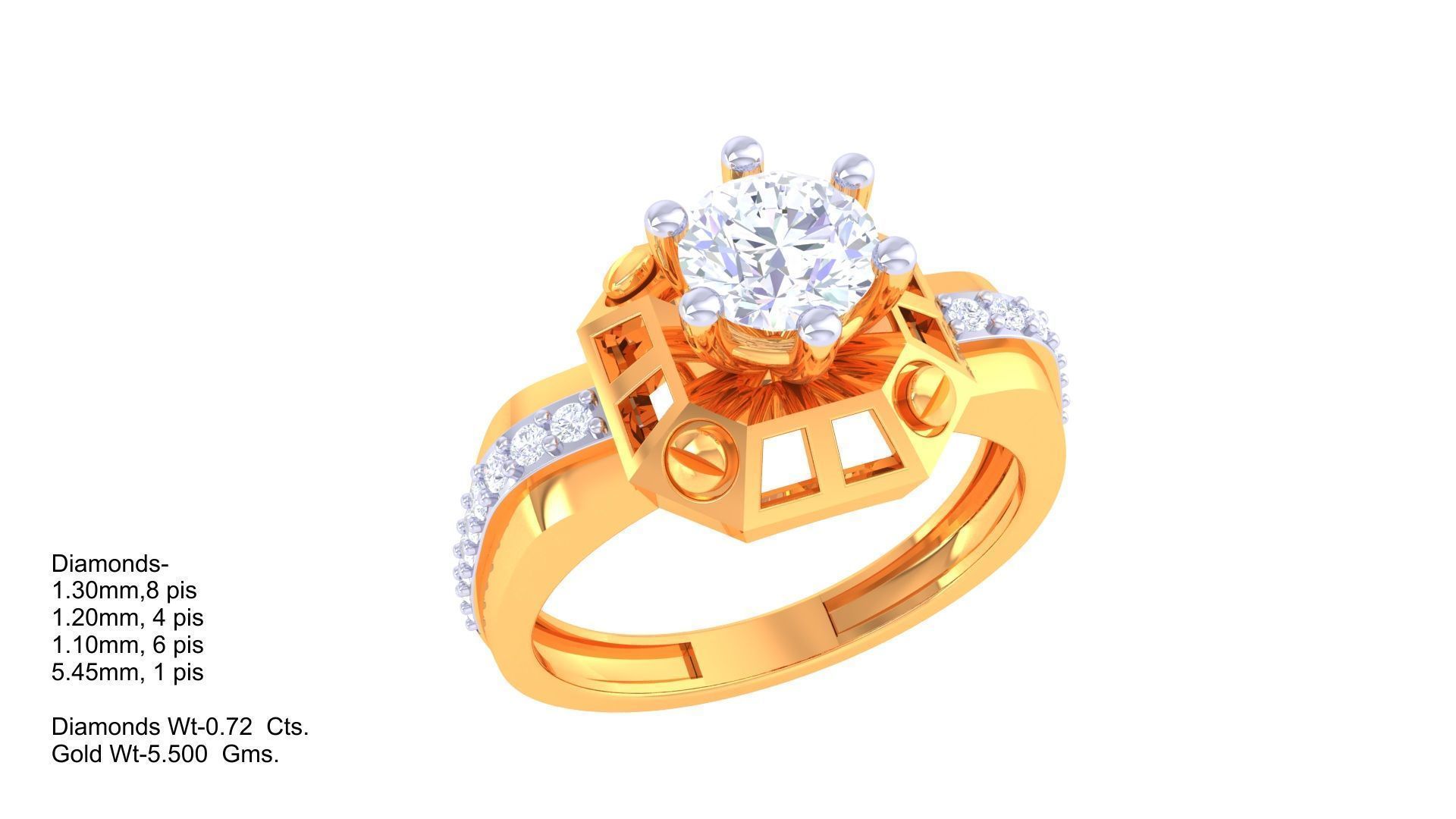 Solitaire Ring - 10 3D print model_1