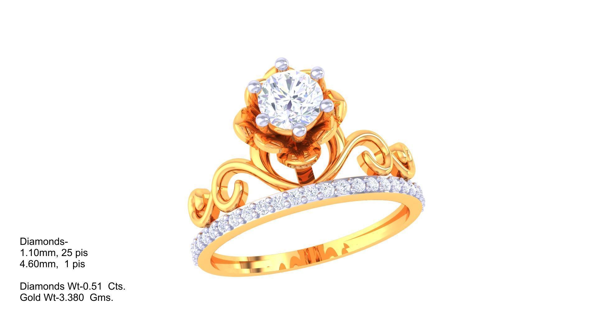 Crown Ring - 1 3D print model_1