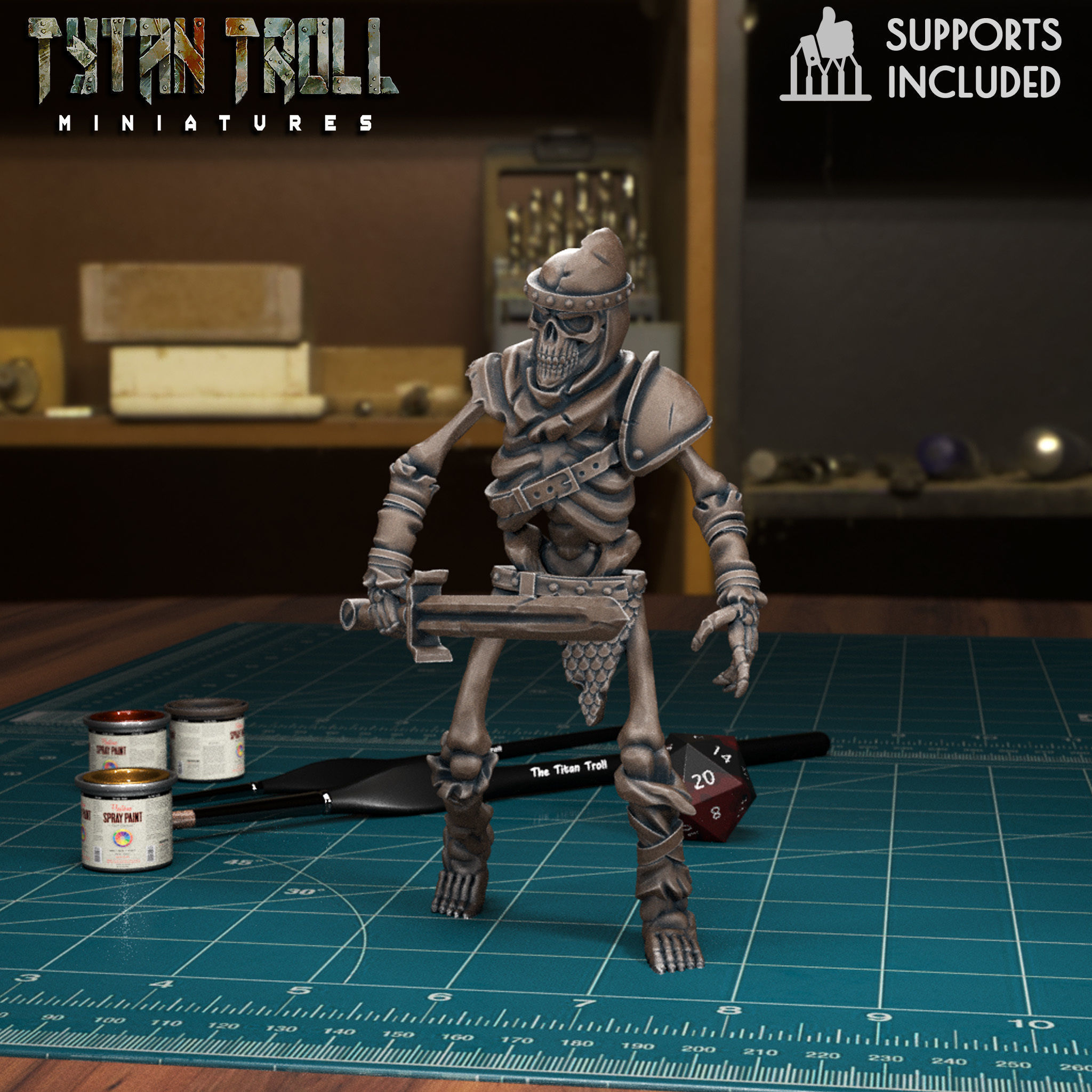 Armoured Skeleton Bundle - Pre-Supported 3D print model_3
