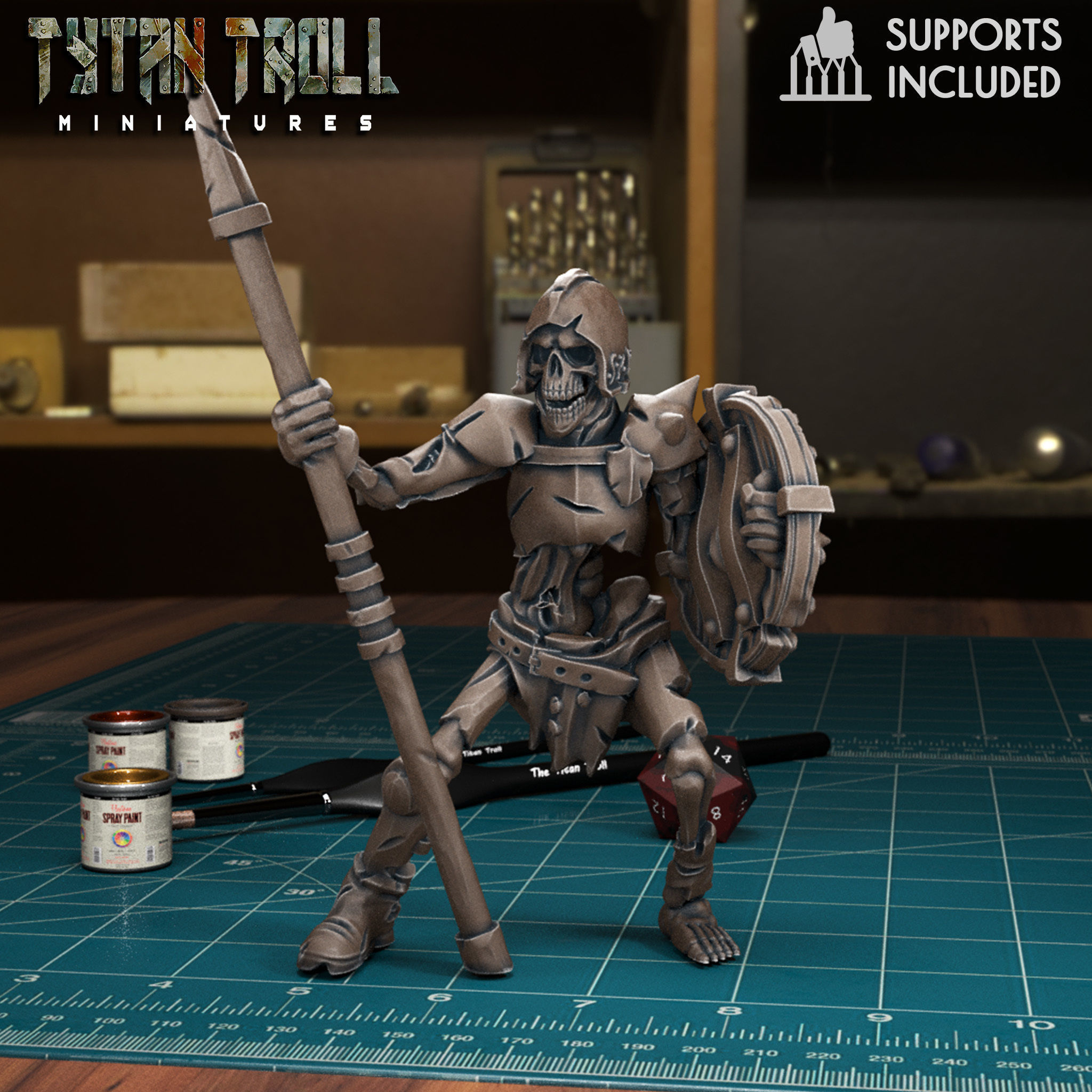 Armoured Skeleton Bundle - Pre-Supported 3D print model_8