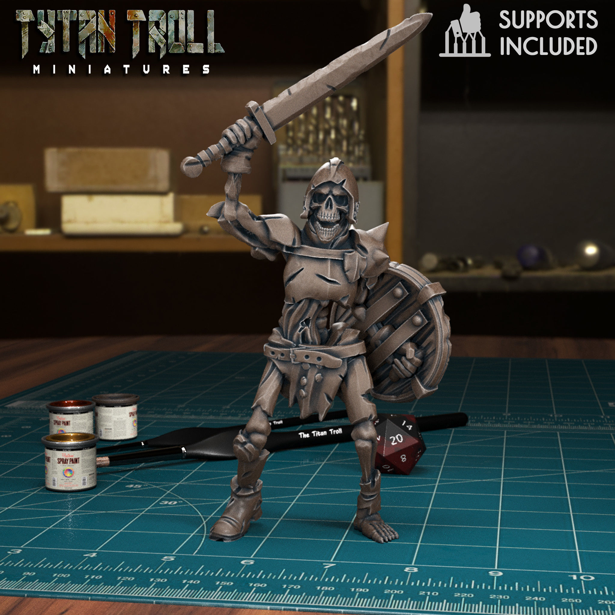 Armoured Skeleton Bundle - Pre-Supported 3D print model_10