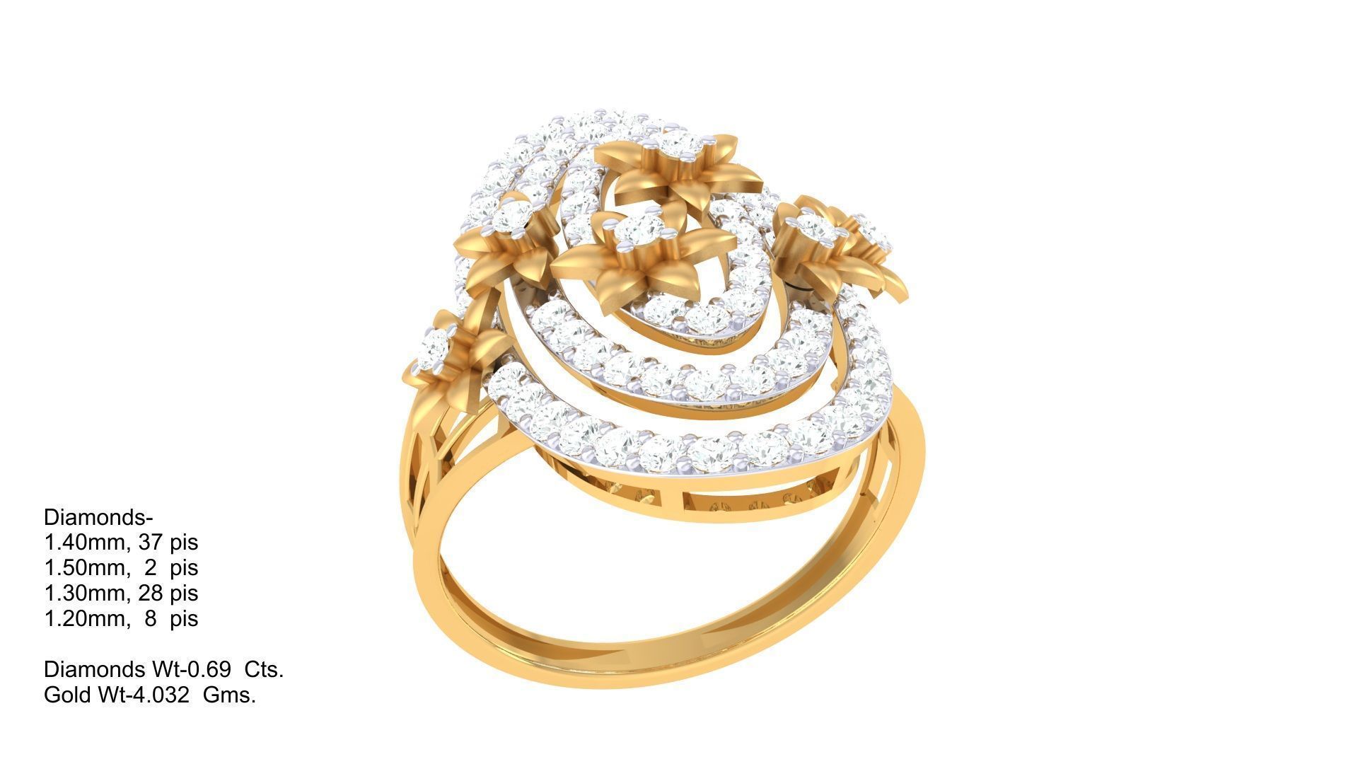 Cocktail Ring - 51 3D print model_1