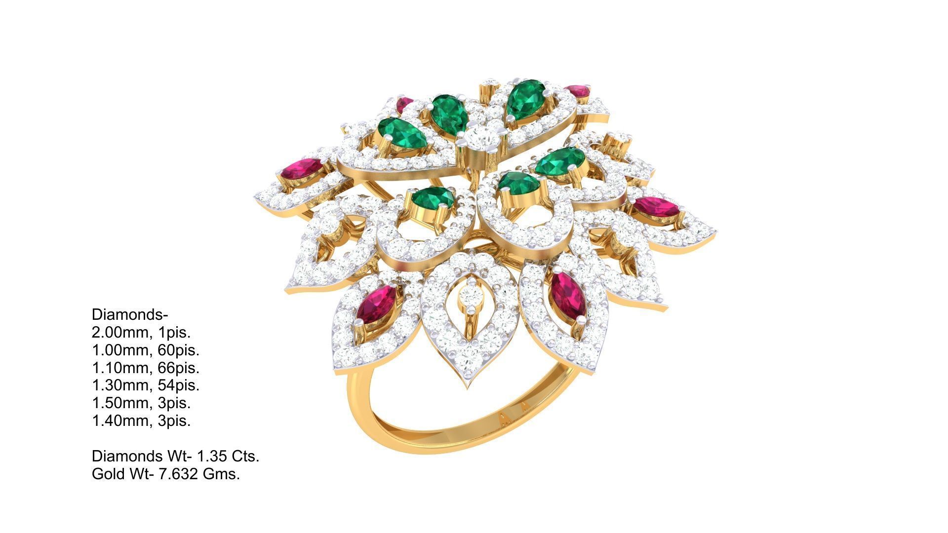 Cocktail Ring - 50 3D print model_1