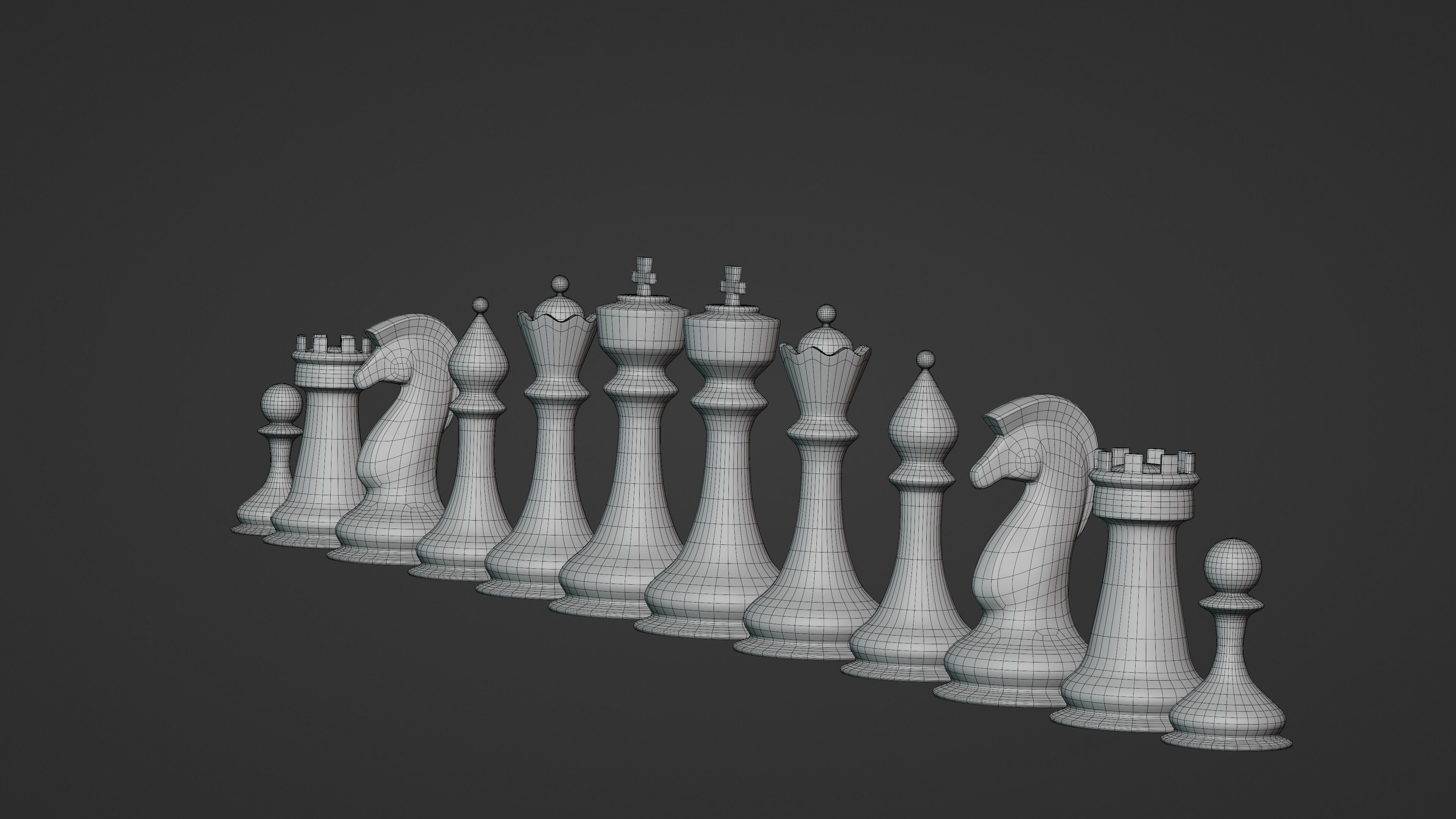 Chess set 3D model_8