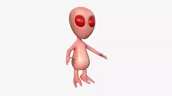 Cute Alien A06 Red Red - Simple - Character Design Low-poly 3D model Cute Alien A06 Red Red - Simple - Character Design Low-poly 3D model