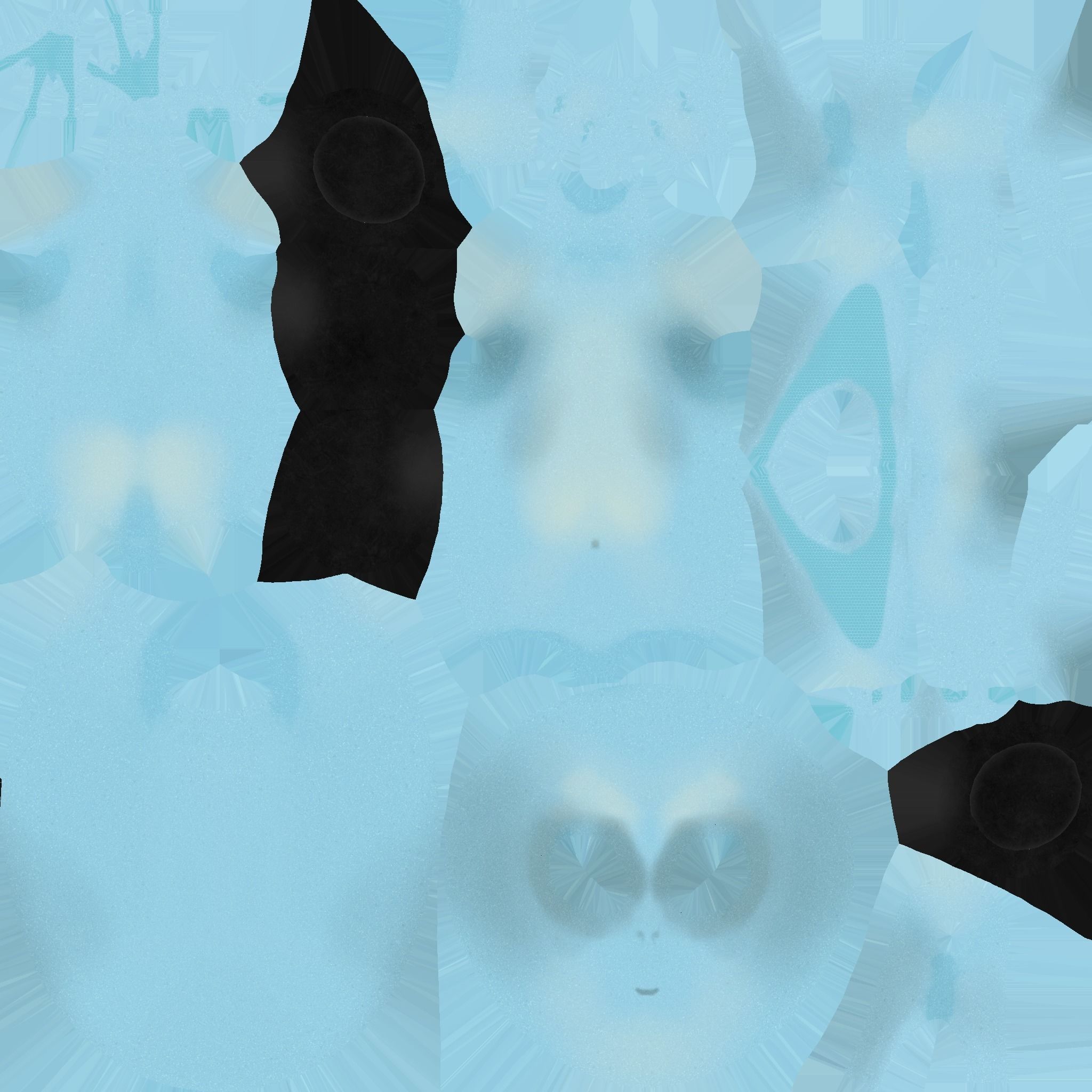 Cute Alien A07 Black Blue - Simple - Character Design Low-poly 3D model_22