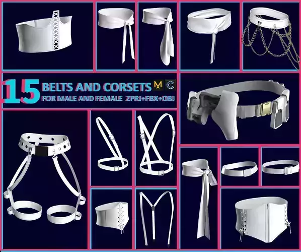 15 BELTS AND CORSETS FOR MALE AND FEMALE