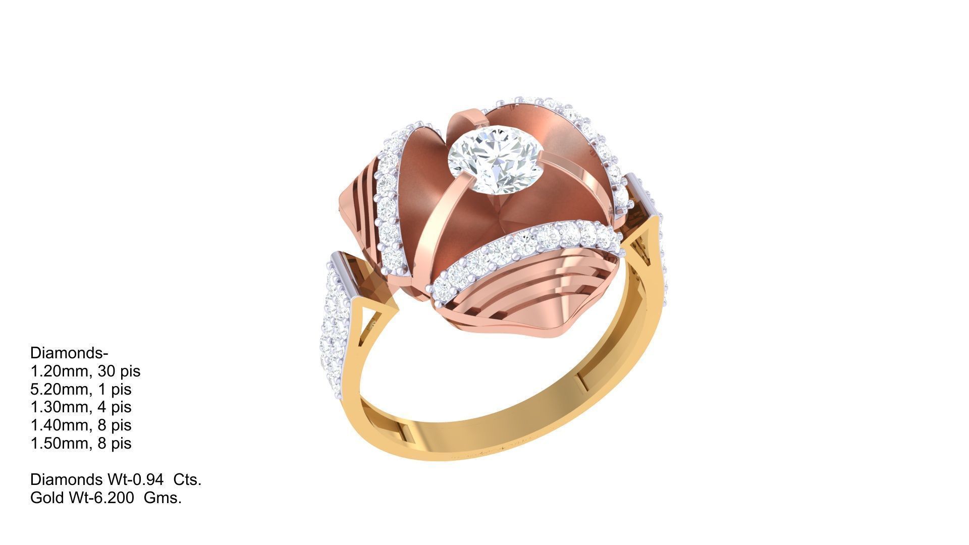 Solitaire Ring - 24 3D print model_1