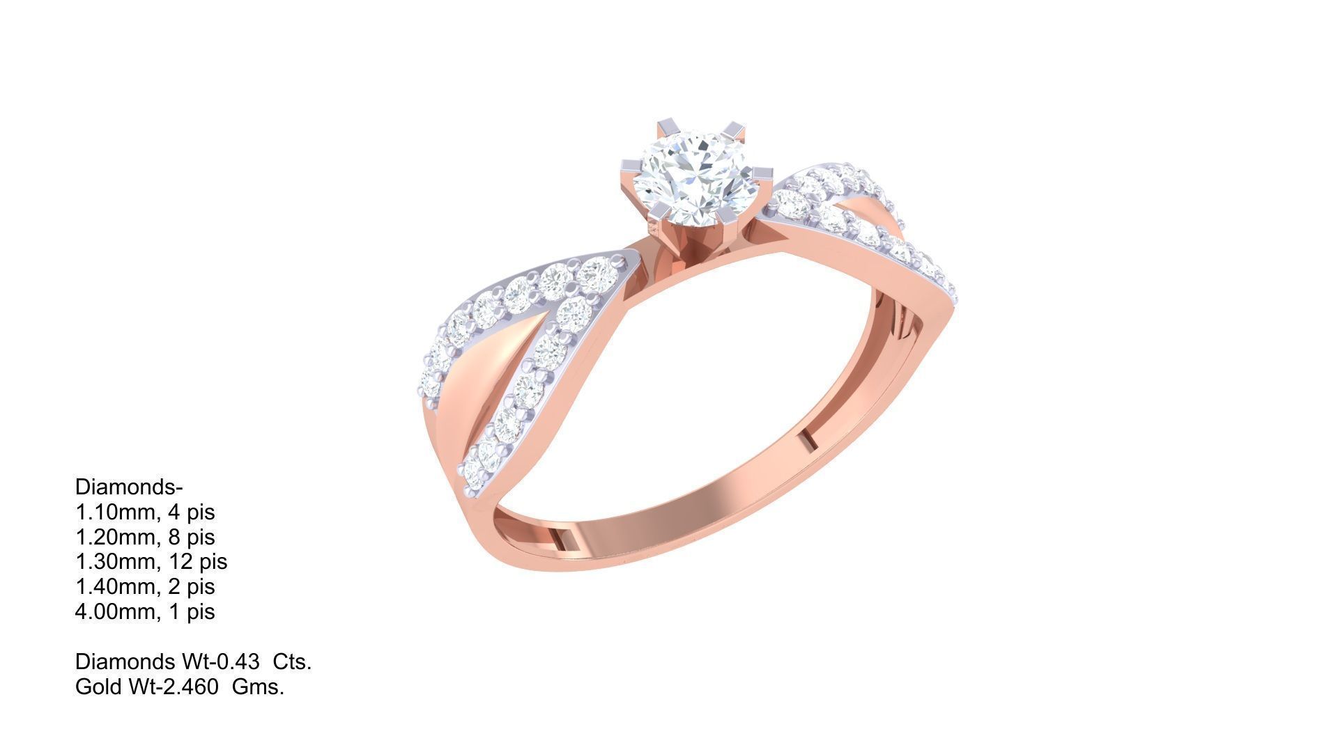 Solitaire Ring - 12 3D print model_1