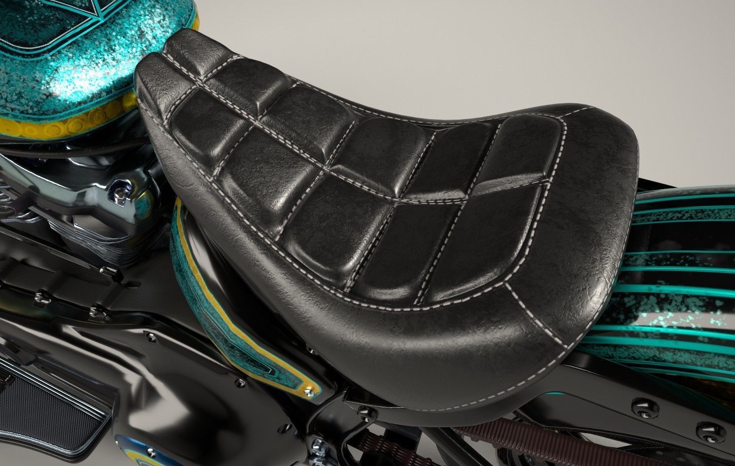 Motorcycle Custom Stylized Painting 3D model_9