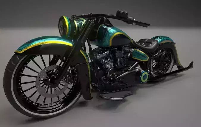 Motorcycle Custom Stylized Painting 3D model