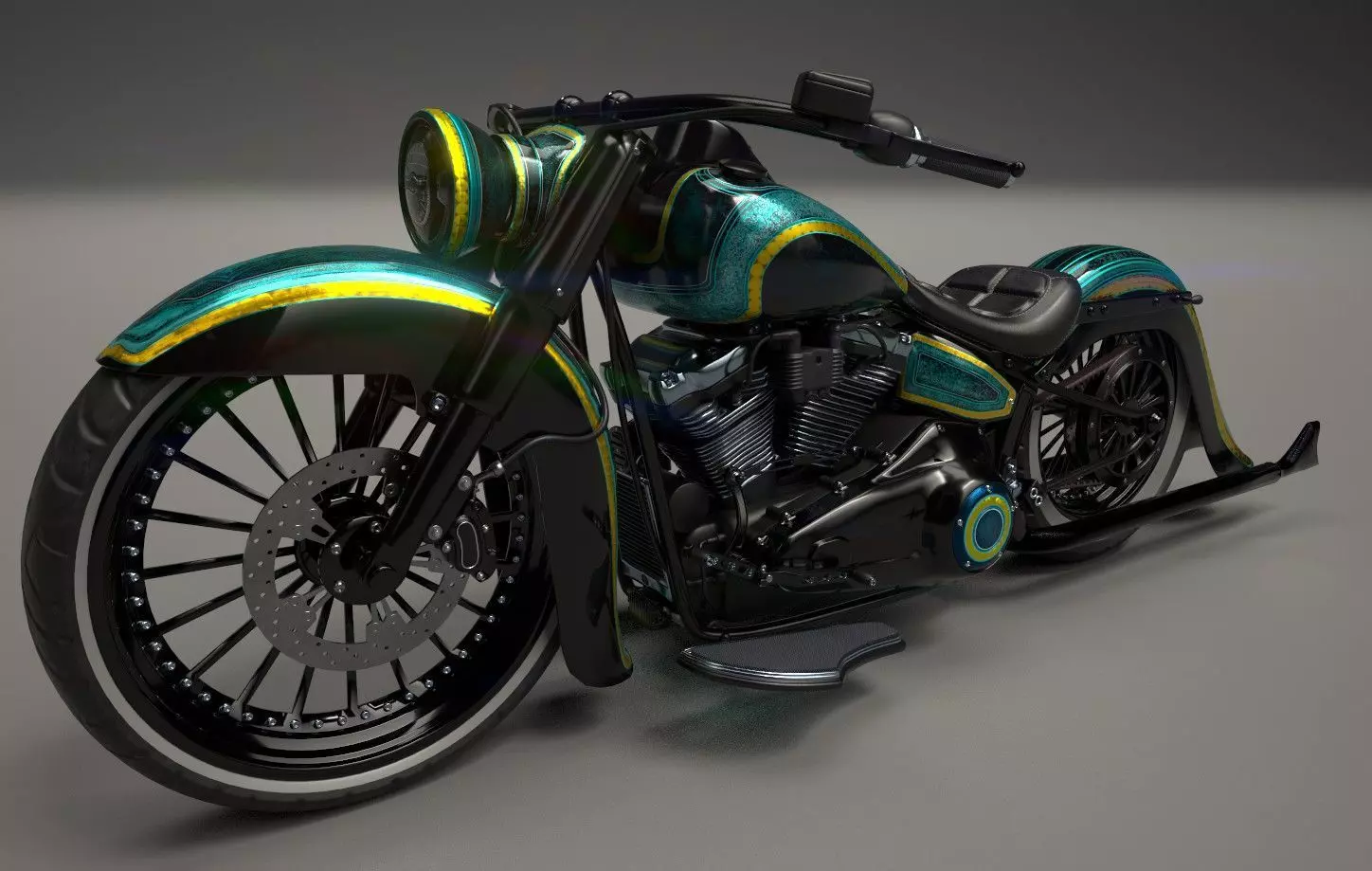 Motorcycle Custom Stylized Painting 3D model_0
