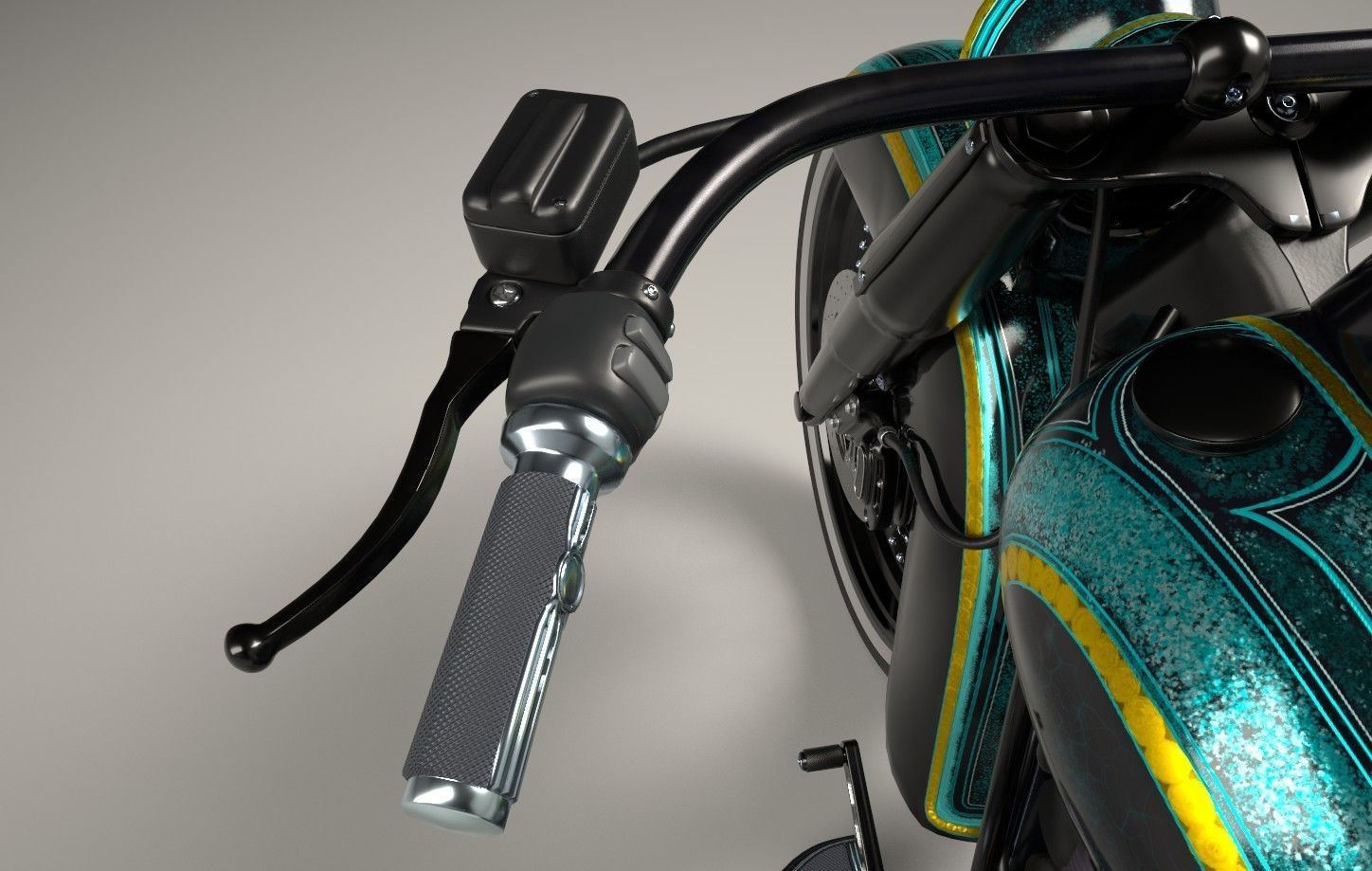 Motorcycle Custom Stylized Painting 3D model_18