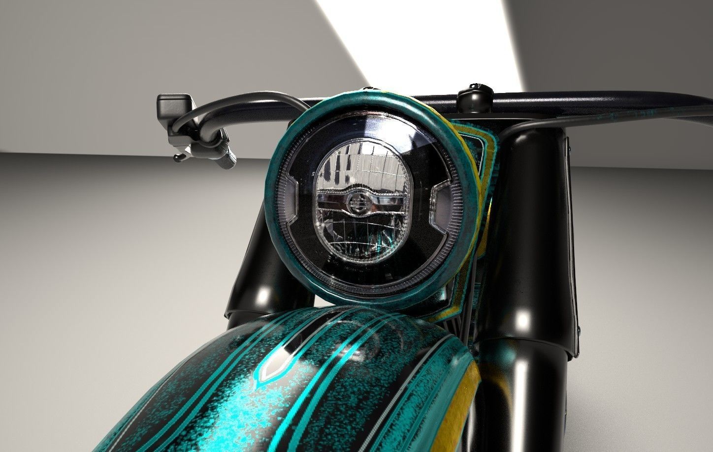 Motorcycle Custom Stylized Painting 3D model_5