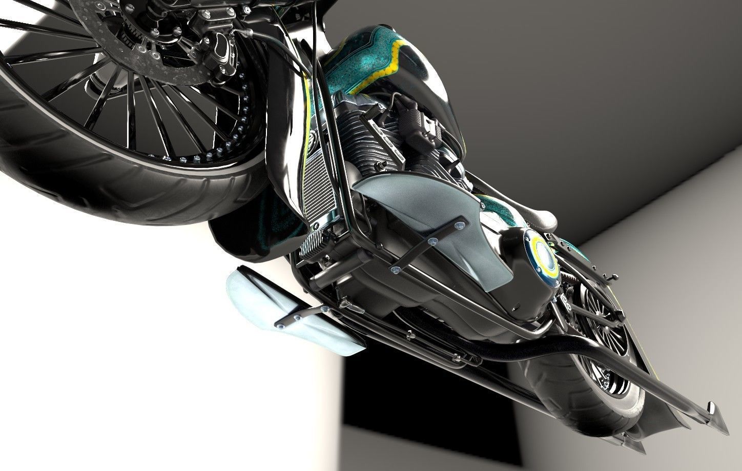 Motorcycle Custom Stylized Painting 3D model_19