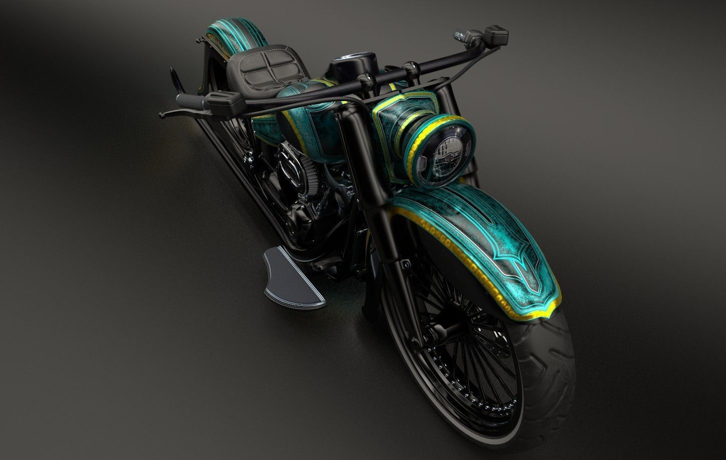 Motorcycle Custom Stylized Painting 3D model_17