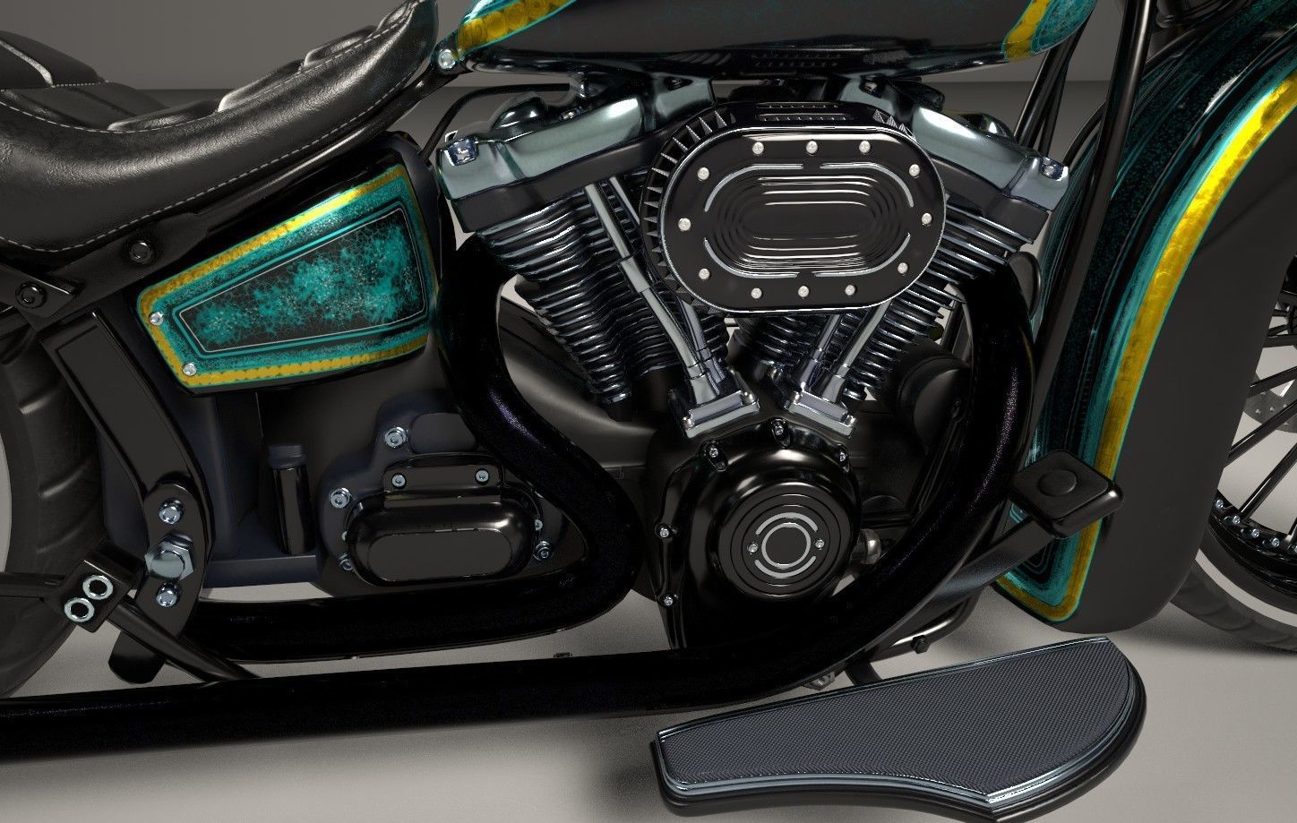 Motorcycle Custom Stylized Painting 3D model_13