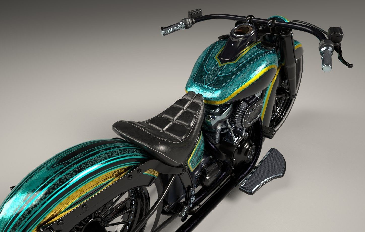Motorcycle Custom Stylized Painting 3D model_14