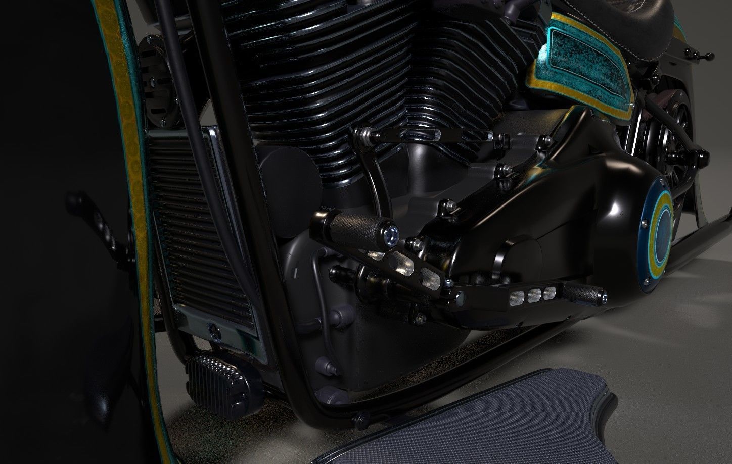 Motorcycle Custom Stylized Painting 3D model_16