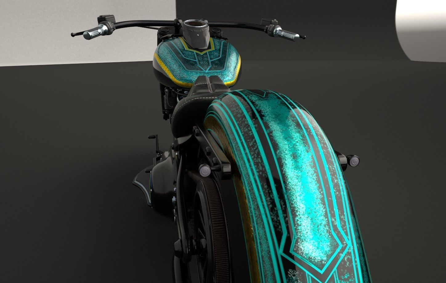 Motorcycle Custom Stylized Painting 3D model_20