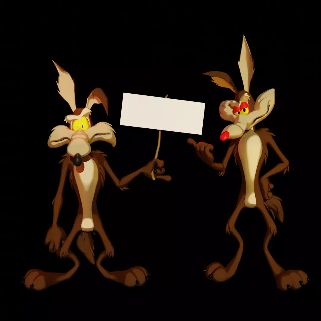 Willie the Coyote and Ralph the Wolf 3D model