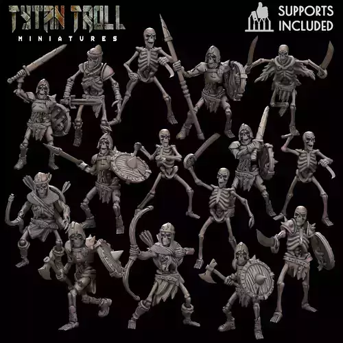 Skeleton Horde Bundle - Pre-Supported 3D print model