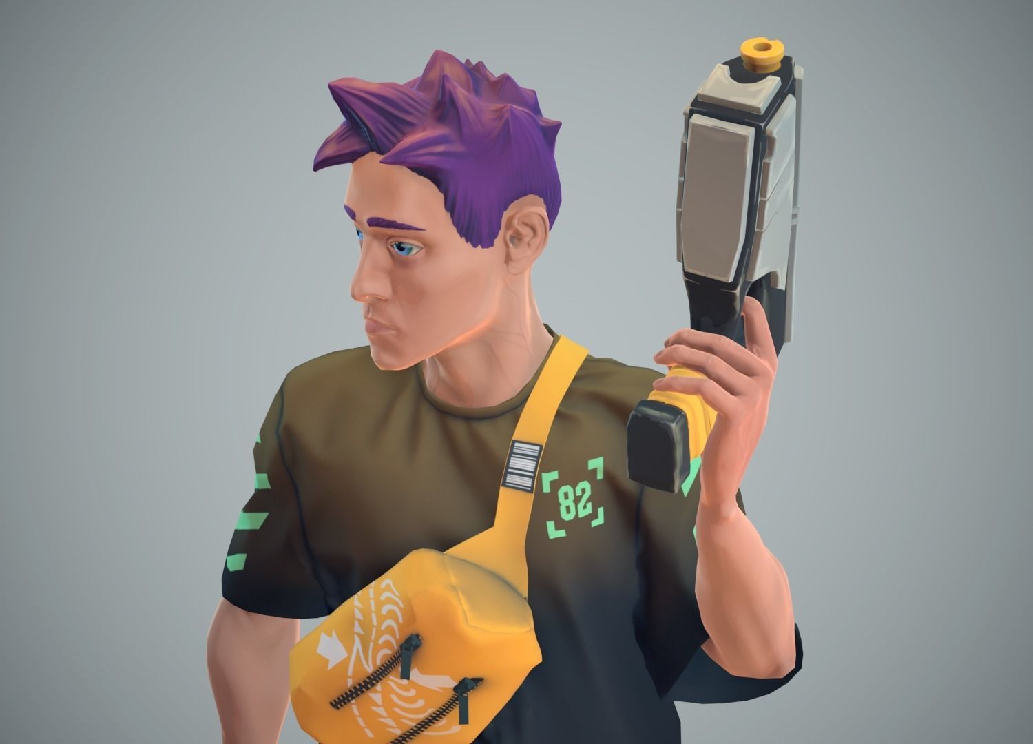 Mike game character Low-poly 3D model_3