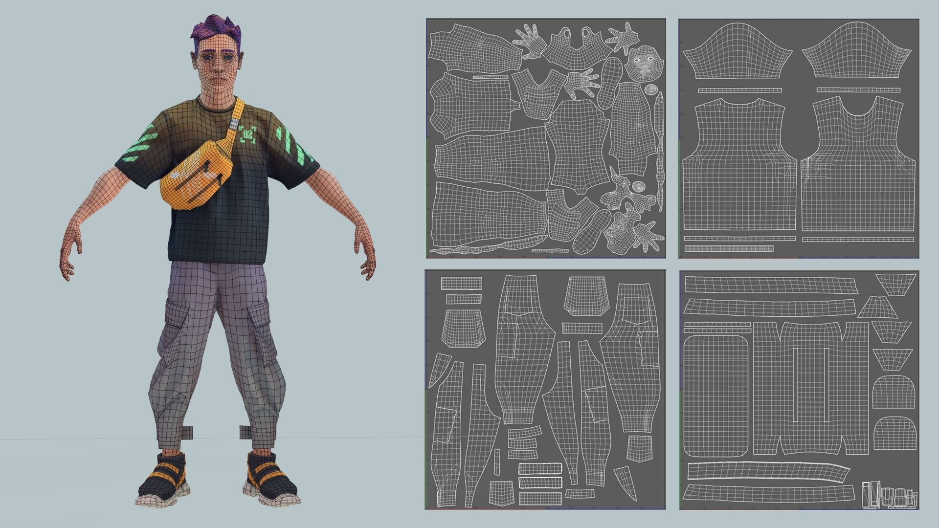 Mike game character Low-poly 3D model_6