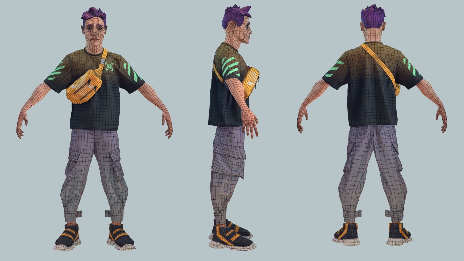 Mike game character Low-poly 3D model_4