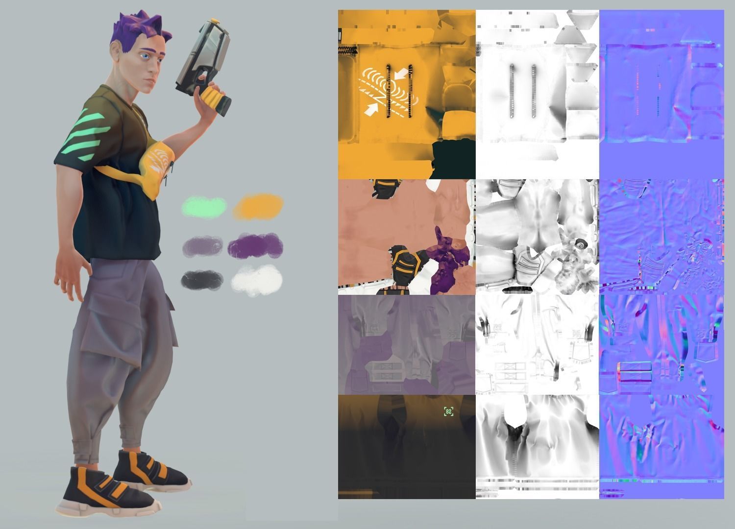 Mike game character Low-poly 3D model_5