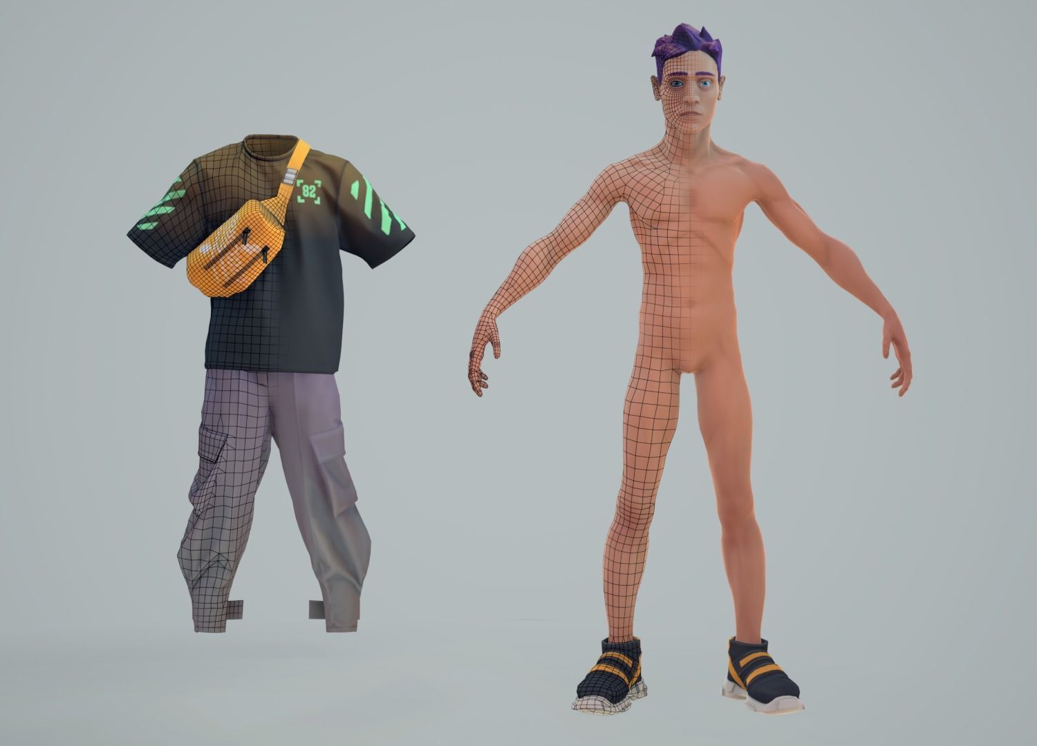 Mike game character Low-poly 3D model_2