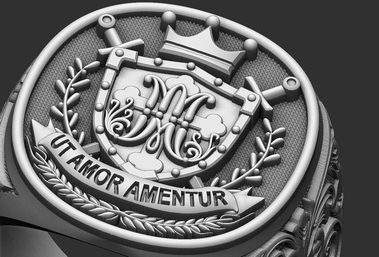 Coat of Arms Marianos Ring 3D print model_17