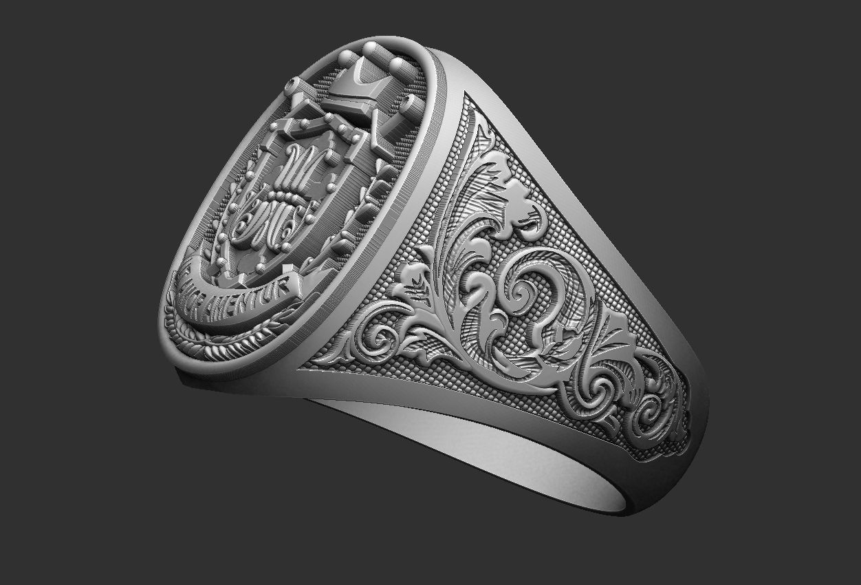 Coat of Arms Marianos Ring 3D print model_2