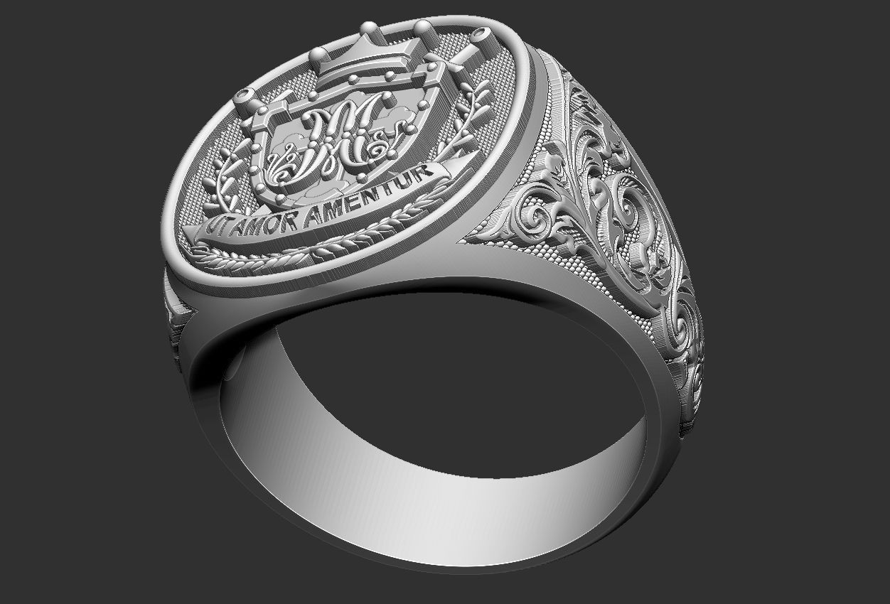 Coat of Arms Marianos Ring 3D print model_3
