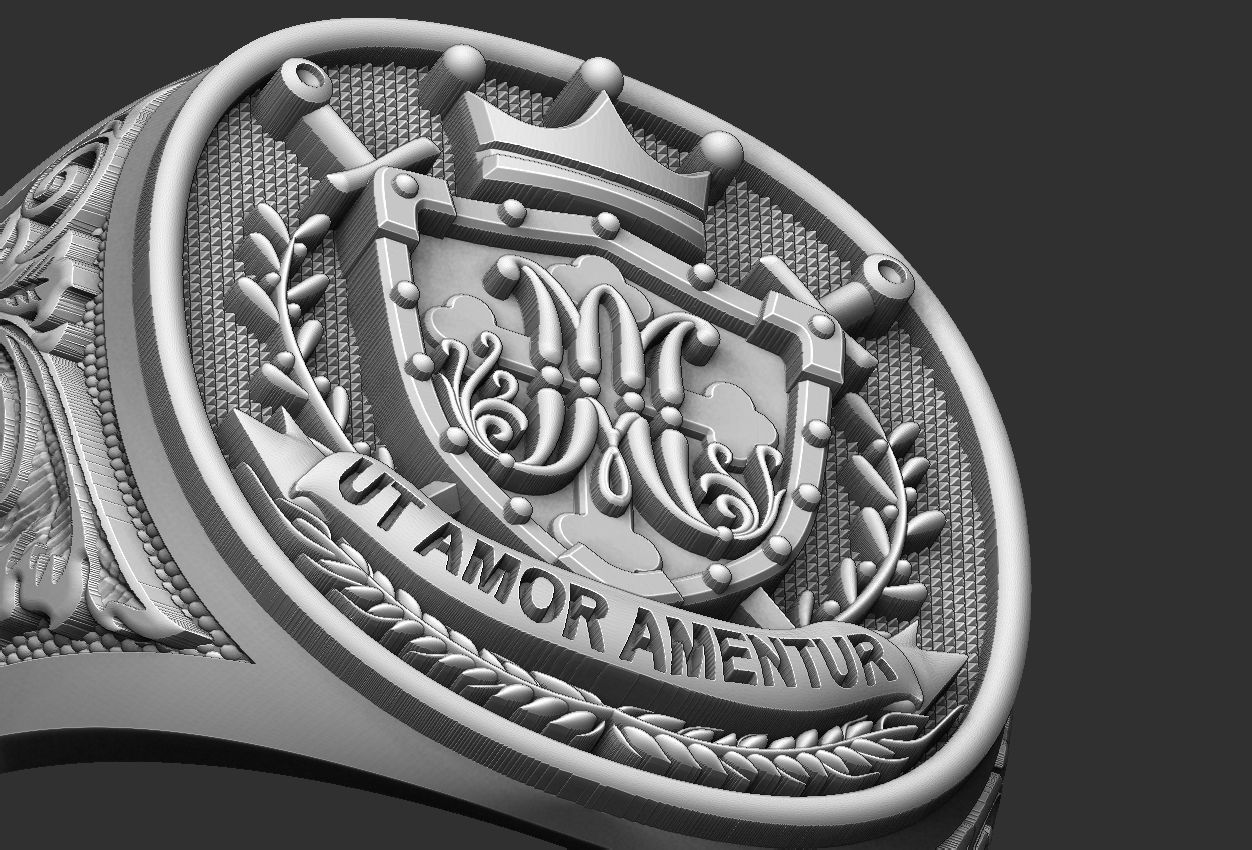 Coat of Arms Marianos Ring 3D print model_19