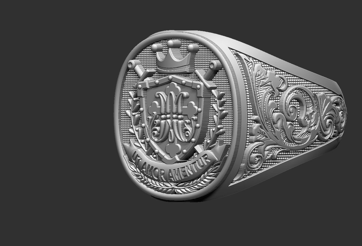 Coat of Arms Marianos Ring 3D print model_5