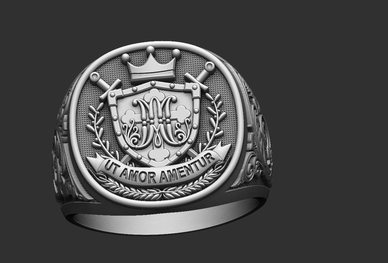 Coat of Arms Marianos Ring 3D print model_11