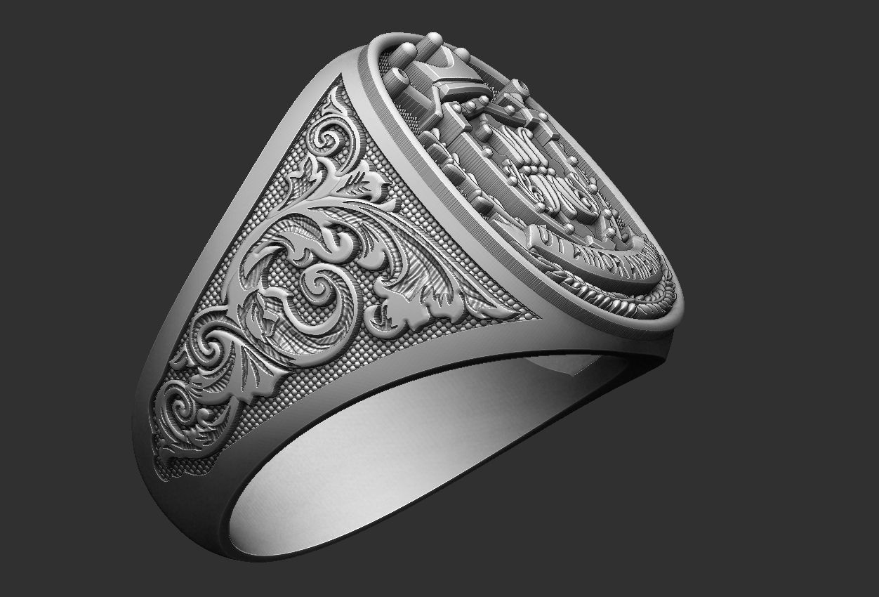 Coat of Arms Marianos Ring 3D print model_1