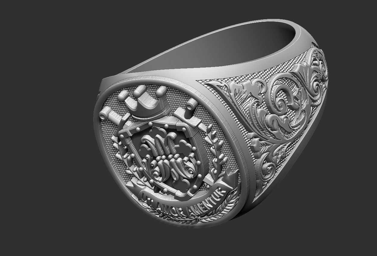Coat of Arms Marianos Ring 3D print model_13