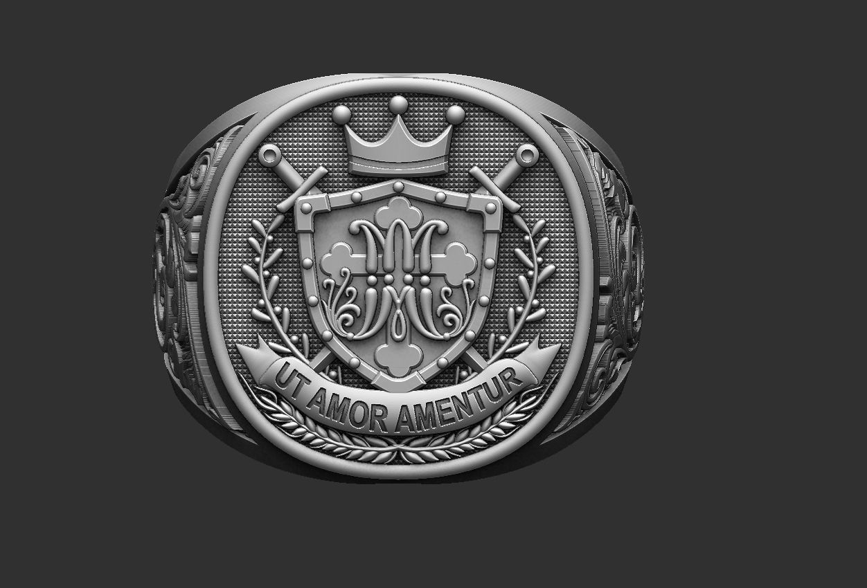Coat of Arms Marianos Ring 3D print model_4