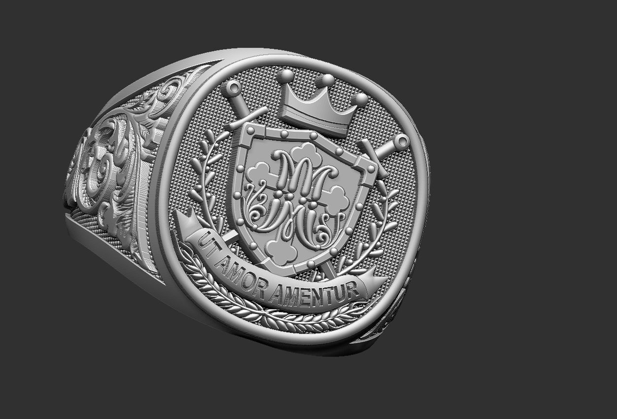 Coat of Arms Marianos Ring 3D print model_15