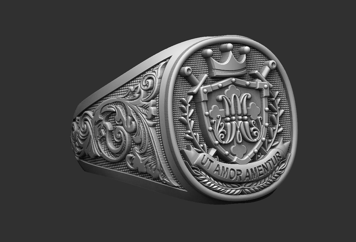 Coat of Arms Marianos Ring 3D print model_10