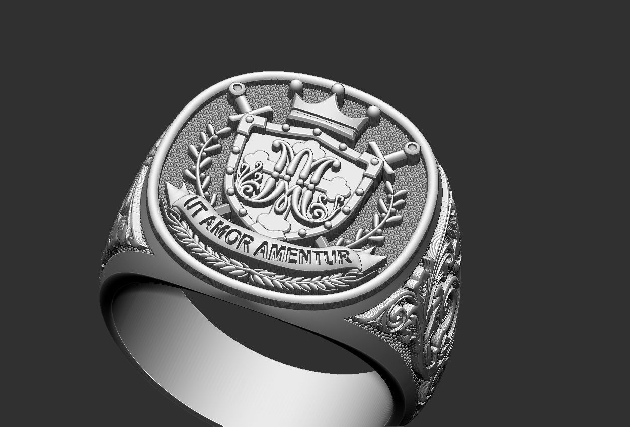 Coat of Arms Marianos Ring 3D print model_16
