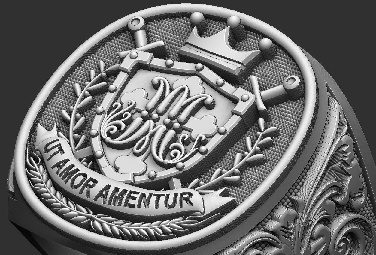 Coat of Arms Marianos Ring 3D print model_18