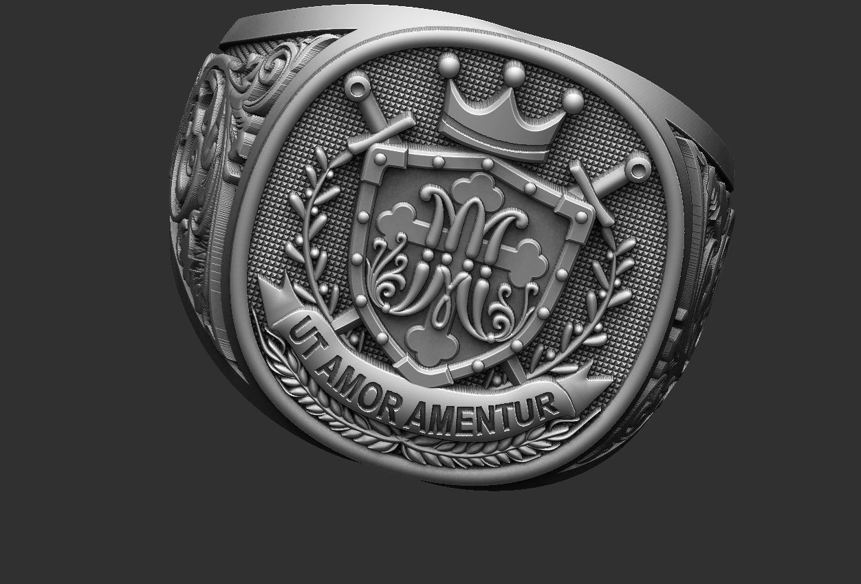 Coat of Arms Marianos Ring 3D print model_20