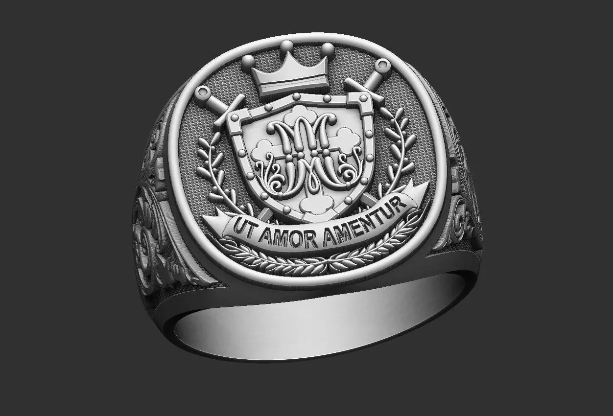 Coat of Arms Marianos Ring 3D print model_0
