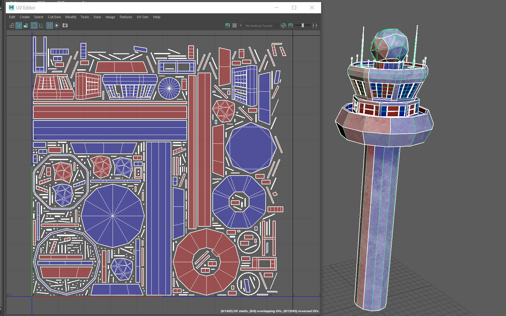 Airport Tower Low-poly 3D model_10